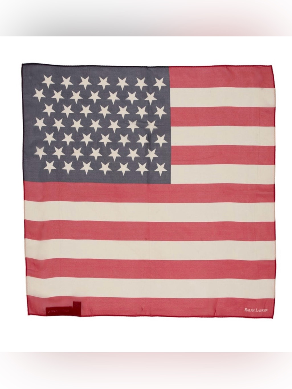 Rl American Flag Silk Scarf